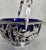 George V Sterling Silver Swing Handle Basket with Blue Glass Liner, 1912 For Sale - Image 13 of 18