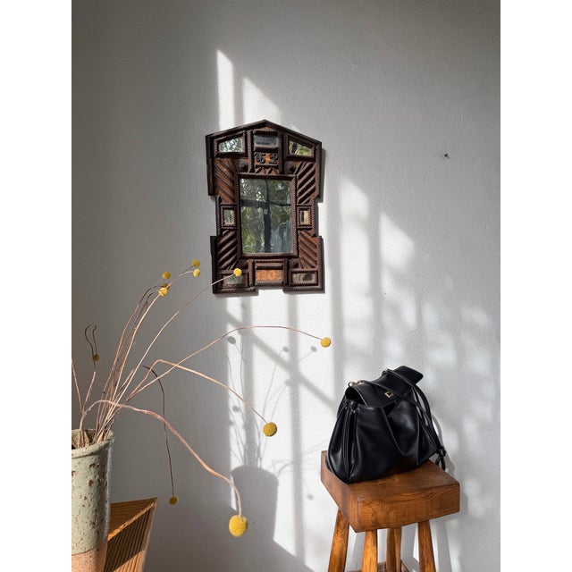 Antique Tramp Art Mirror, 1890s For Sale - Image 11 of 18
