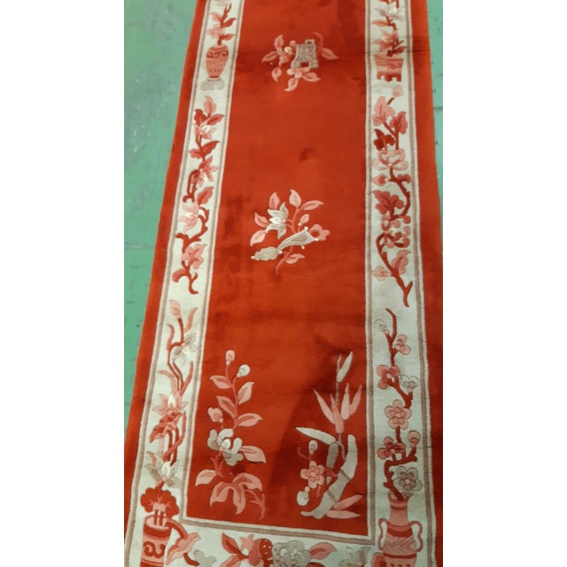 1970s 1970s, Handmade Vintage Art Deco Chinese Runner 2.3' X 12.8' For Sale - Image 5 of 8