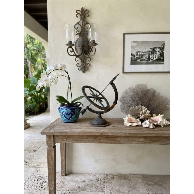 Vintage Cast Iron Armillary Sphere Sundial With Arrow Gnomon For Sale - Image 12 of 12