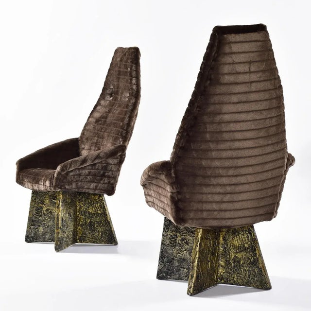 8 Restored Adrian Pearsall Craft Associates Bronze Brown and Black Brutalist Dining Chairs For Sale - Image 6 of 17