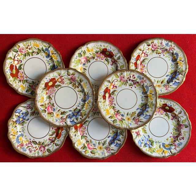 English Fine Bone China Floral 6 7/8" Porcelain Plates by Hammersley - Set of 8 For Sale - Image 10 of 12