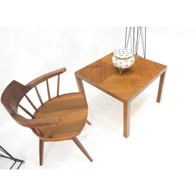Light Walnut Square Mid-Century Modern Side End Table For Sale - Image 6 of 12