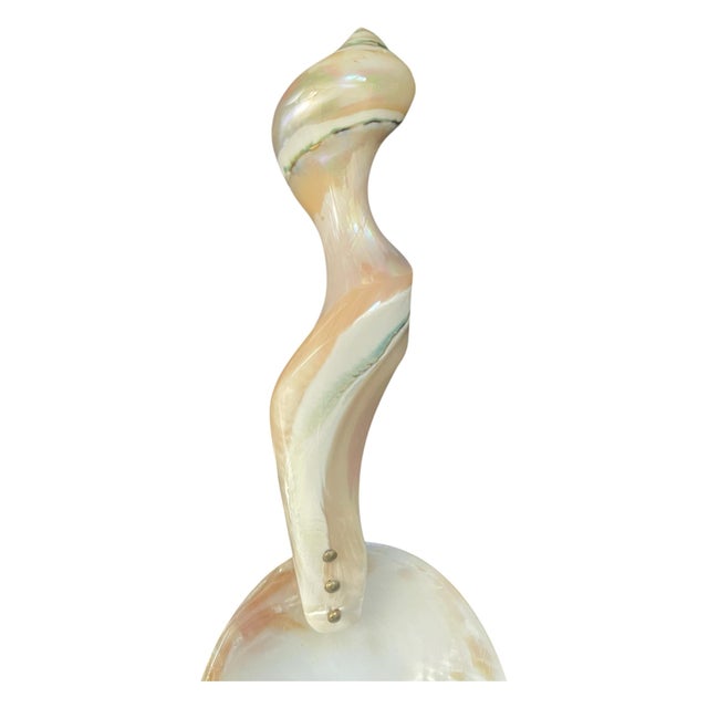 20th Century Organic Sculptural Mother-of-Pearl Shell Caviar Serving Spoon For Sale - Image 4 of 9