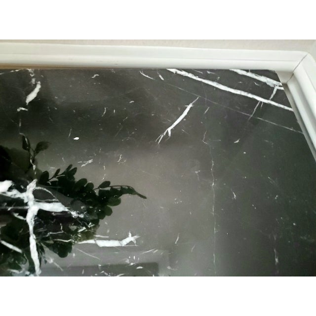 Modern Black Lacquer Console With Black Marble and Gold Leaf For Sale - Image 3 of 4