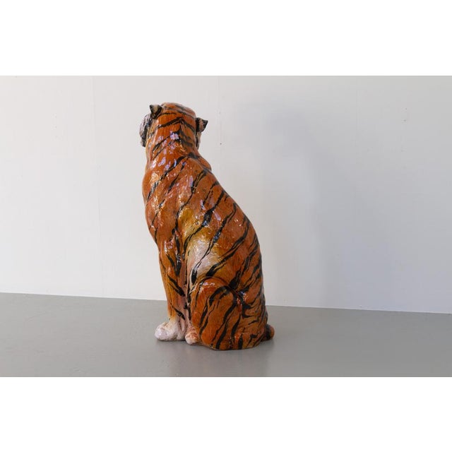 Large Italian Ceramic Tiger, 1970s For Sale - Image 15 of 18