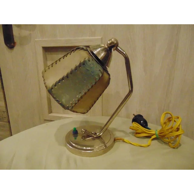 Art Deco Nickel Table Lamp, 1940s-50s For Sale - Image 4 of 9