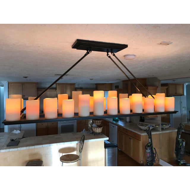 Restoration Hardware Pillar Candle Rectangular Chandelier Chairish