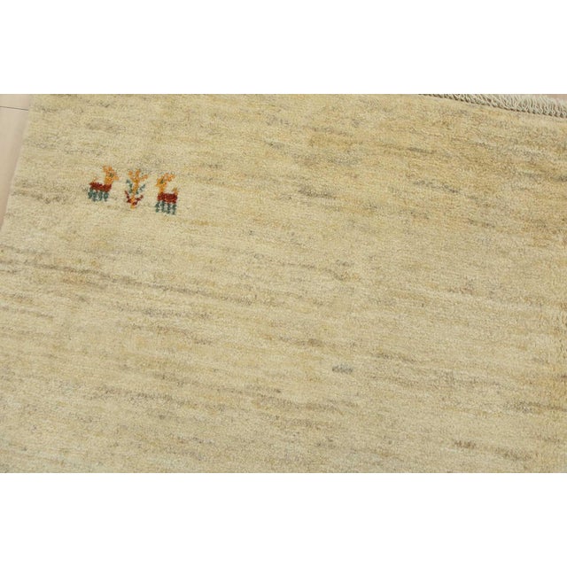 Gabbeh Rug 4’11” X 6’5” Ivory Wool Vintage Tribal Hand-Knotted Carpet For Sale In Philadelphia - Image 6 of 12
