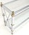 Metal Two Tier Glass Shelves Chrome & Brass Rectangle 60" Long Italian Console Table For Sale - Image 7 of 14