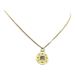 Gia Certified Natural Diamond 14k (585) Yellow Gold Pendant