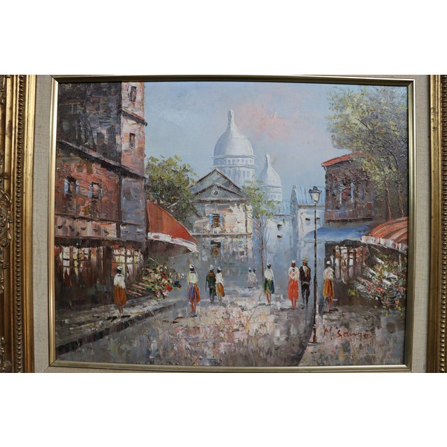 Gold Framed European Village Oil on Canvas For Sale - Image 8 of 8