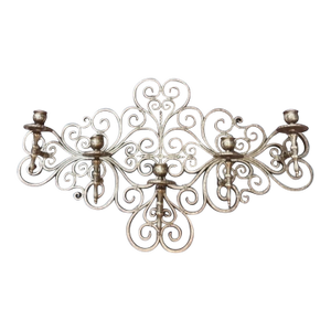 Home Interiors Bronze Syroco Five Arm Wall Sconce Candle Holder Home Co VTG 70's