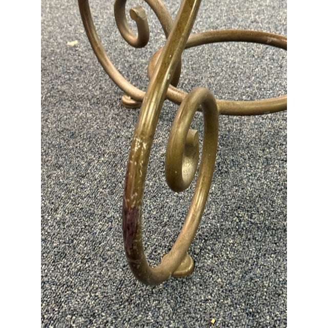 1990s Ethan Allen Legacy Iron and Wood End Table For Sale - Image 5 of 8