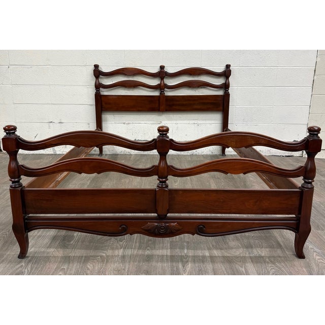 French Provincial Vintage Full Size French Provincial French Country Style Bed For Sale - Image 3 of 16