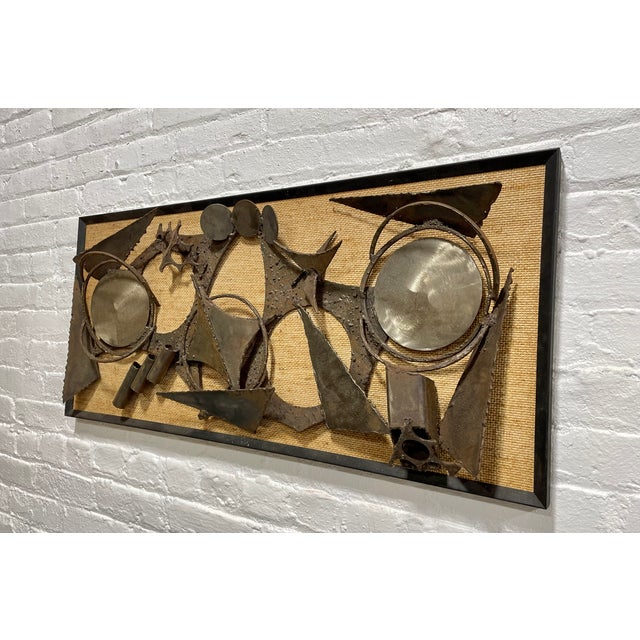 Large Original Mid Century Modern Brutalist Framed Artwork, Ready to Hang For Sale - Image 4 of 13