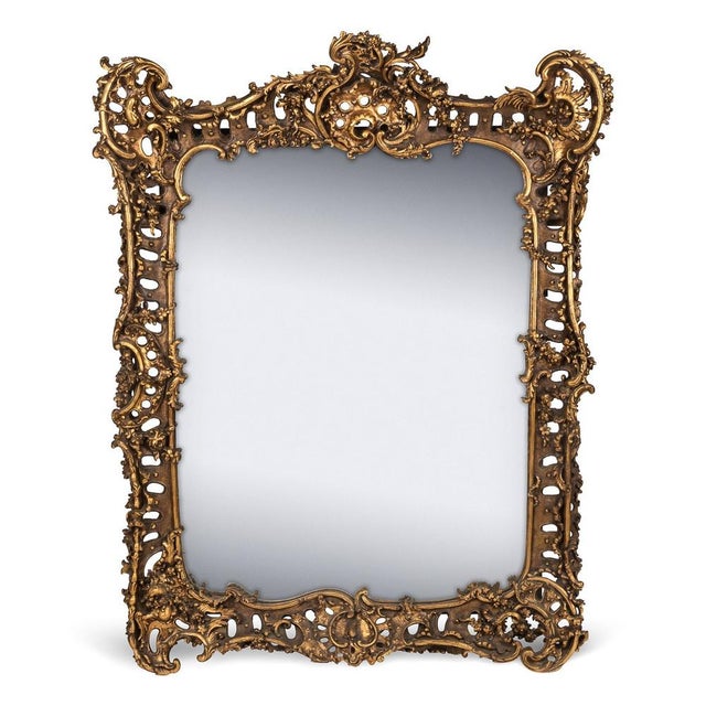 19th Century Louis XV Style Mirror with Gilt Wood Frame Surround, 1970s For Sale - Image 15 of 15