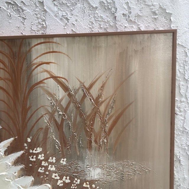 Nautical 1980s Abstract Shell Painting by Lee Reynolds, Framed For Sale - Image 3 of 12