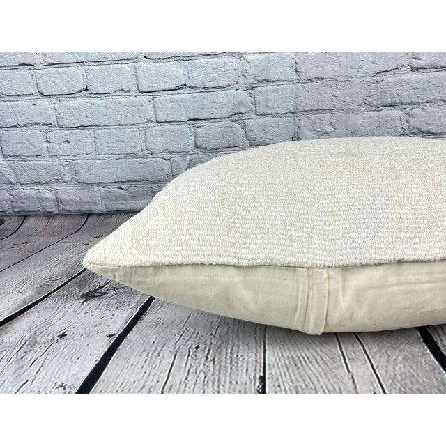 16 x 24 Hemp Pillow Turkish Cushion Natural White Pillow Cushion Cover For Sale - Image 4 of 4