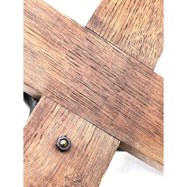 Vintage Crucifix in Bronze on Oak, 1920s For Sale - Image 14 of 15