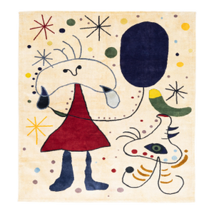 Mid 20th Century French Artistic Designed After J. Miro Rug 6'0" X 6'7''