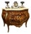 French Bombe Commode With Marble Top – Floral Marquetry Chest of Drawers With Bronze Ormolu Mounts For Sale