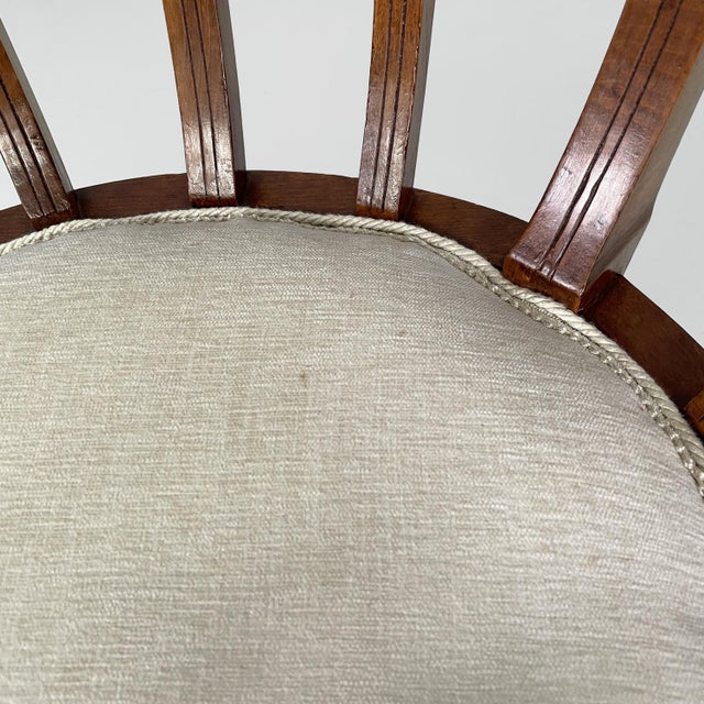 Art Deco Italian Tub Chair in Wood and White Fabric, 1930s For Sale - Image 10 of 18