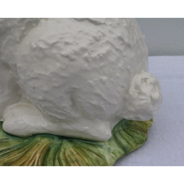 White Mid Century Italian Large White Majolica Ceramic Bunny Rabbit Statue For Sale - Image 8 of 11