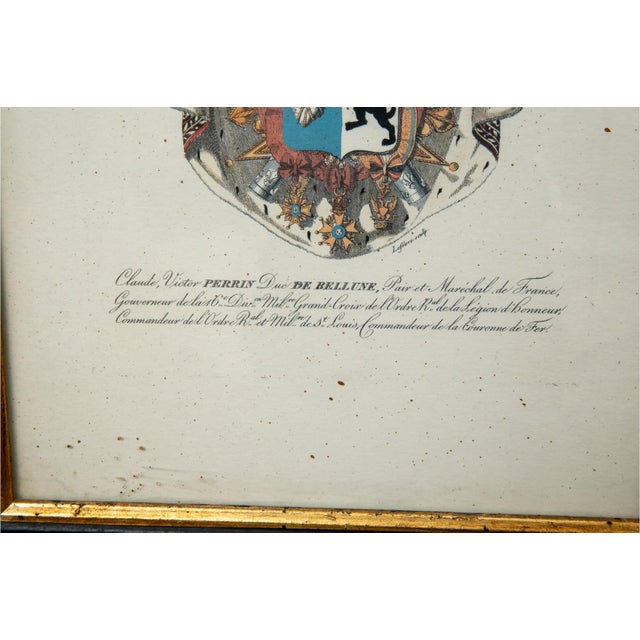 Black Vintage French Heraldic Coat of Arms Framed Prints--a Pair For Sale - Image 8 of 9
