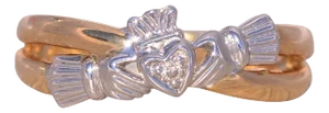 The Doolin: Irish Made Claddagh Ring with Natural Diamonds