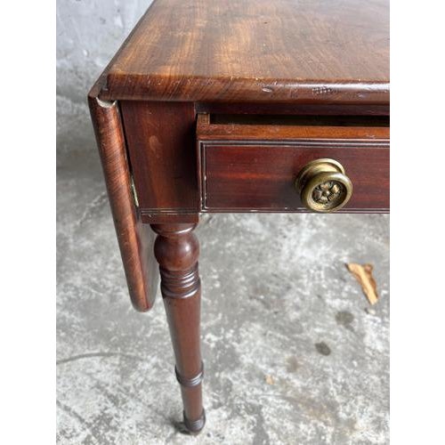 Antique Drop-Leaf Side Table on Castors For Sale - Image 5 of 9