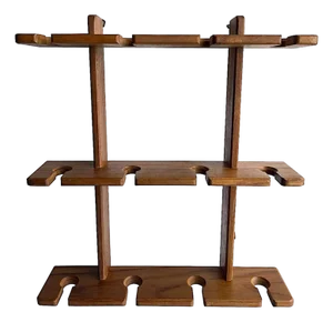 Vintage Teak Wood Wall Mounting Wine Glass Rack