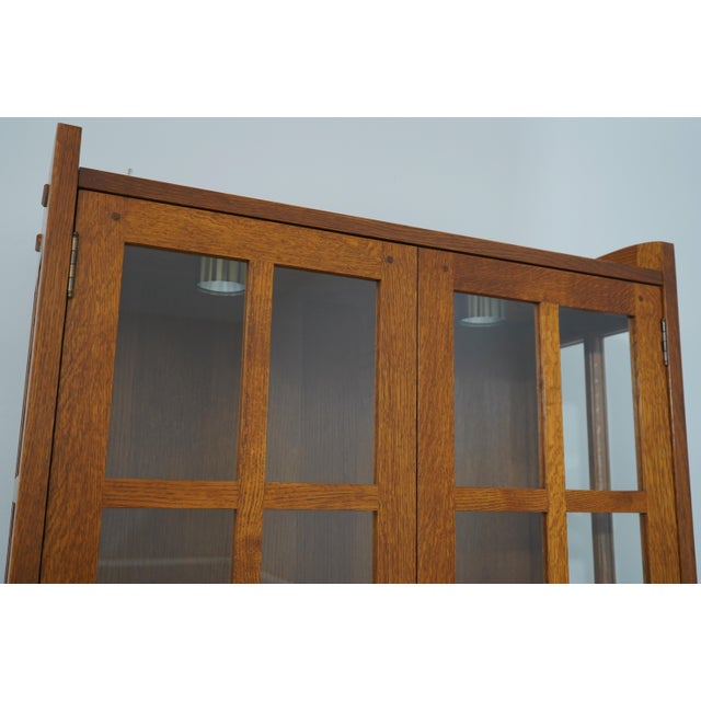 Stickley Mission Oak Bookcase Cabinet For Sale - Image 9 of 12