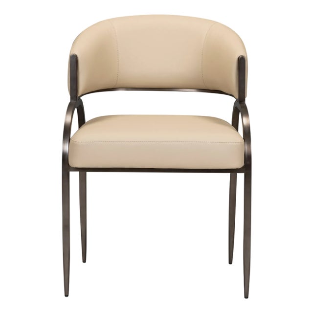 Tatum Taupe Performance Vegan Leather Dining Chair For Sale - Image 9 of 9