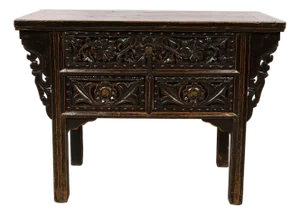 19th Century Antique Chinese Carved Shan Xi Console Table/Sideboard