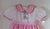2020s Nursery Art: Women's Exchange Pink Cherry Dress Framed in a White Wood Shadow Box For Sale - Image 5 of 10