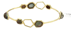 Ippolita Rock Candy Black Shell 7 Stone 18k Yellow Gold Bangle