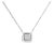 10K White Gold 1/10 Cttw Miracle Set Round-Cut Diamond Square Shape 18" Pendant Necklace (H-I Color, SI2-I1 Clarity) For Sale