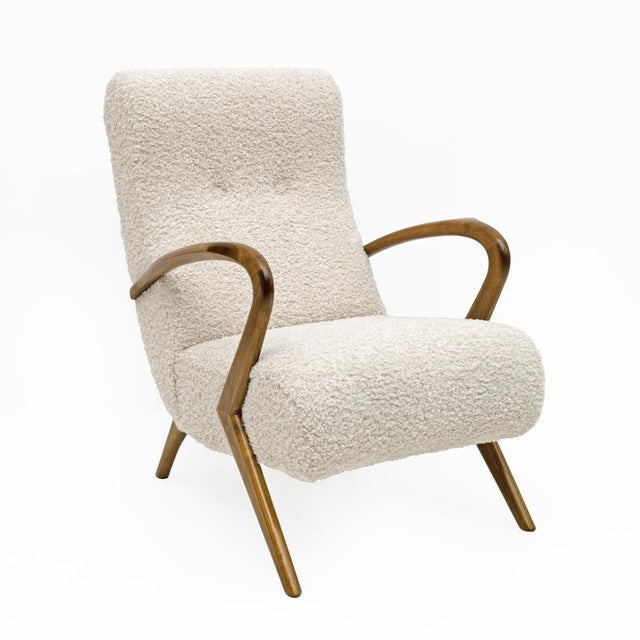 Mid-Century Modern Italian Bouclè Armchairs attributed to Paolo Buffa, 1950, Set of 2 For Sale - Image 6 of 10