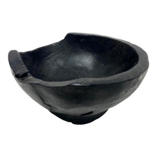 1990s Charred Wood Bowl in Satin Finish For Sale
