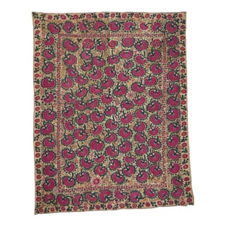 Antique Uzbekistan Suzani Rug 6'2'' x 7'11'' For Sale