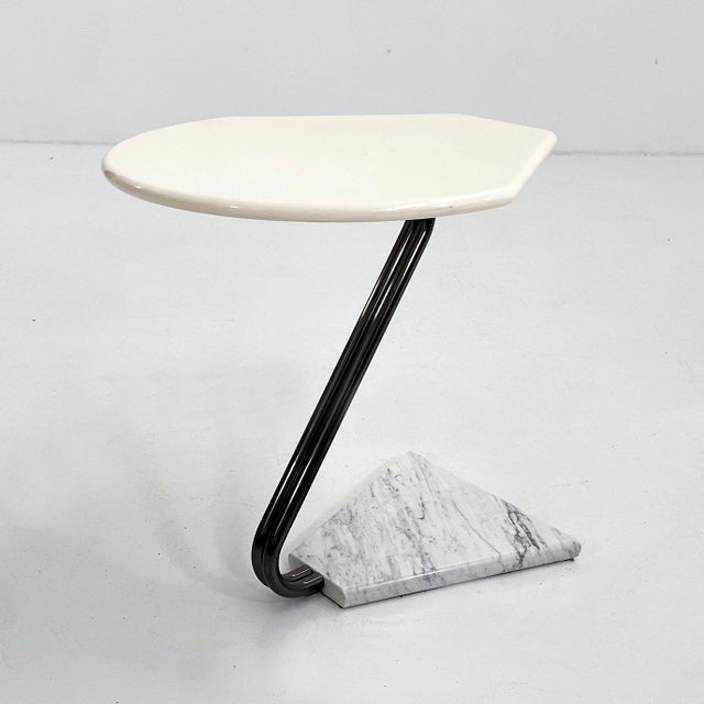 Stone La Palma Side Table with Marble Base, 1980s For Sale - Image 7 of 11