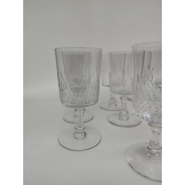 Glass Large Crystal Glasses from Baccarat, 1890s, Set of 9 For Sale - Image 7 of 8