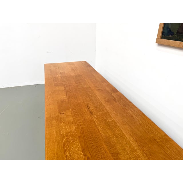 1970s Large Brutalist Dining Table in Oak, 1970s For Sale - Image 5 of 18