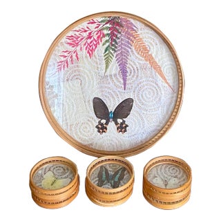 1970s Butterfly Trays - Set of 7 For Sale