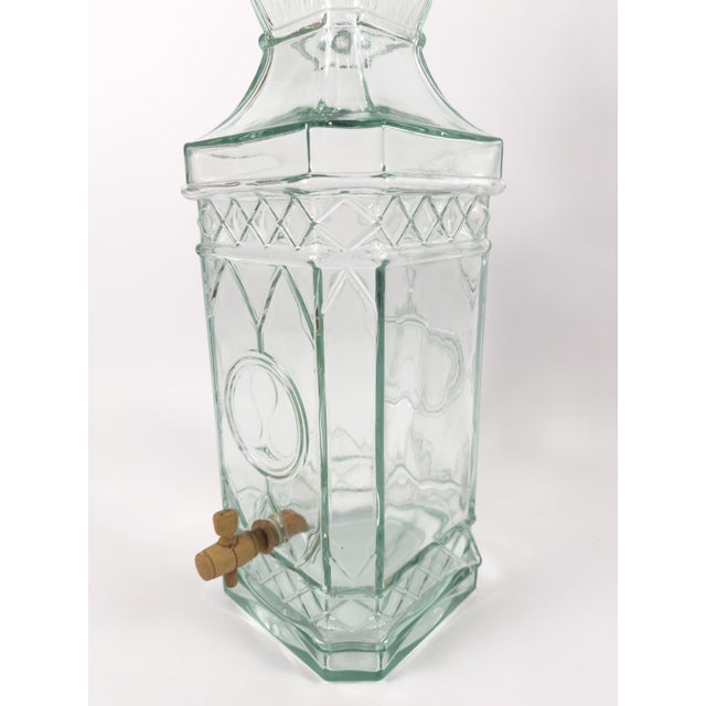 Early 20th Century Antique French Mold-Blown Glass Liquor Fountain With Wooden Spigot, Circa 1900 For Sale - Image 5 of 18