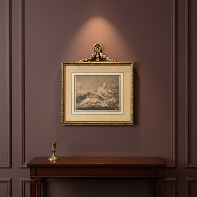 Antique Madame Henriette as Flora Print-Nattier-French-Rococo-Gilt Frame-Art For Sale - Image 9 of 10