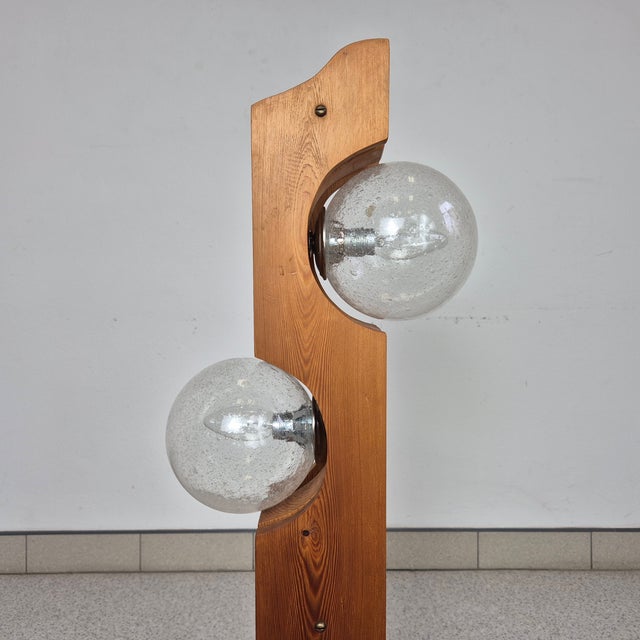 Mid-Century Modern Mid-Century Pine and Glass Floor Lamp from Temde, 1960s For Sale - Image 3 of 12