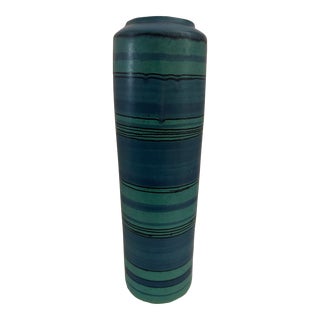 1960s Vintage Glidden Gulfstream Cylinder Striped Vase For Sale