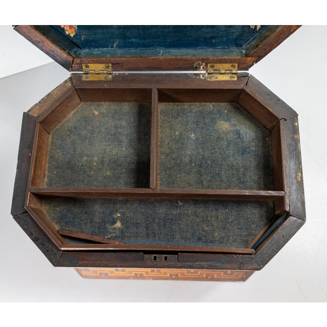 19th Century American Folk Tramp Art Parquetry Inlaid Jewelry Box For Sale - Image 11 of 13